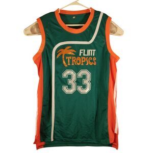 Flint Tropics jersey mens L Large teal orange MOON #33 semi pro will farrell